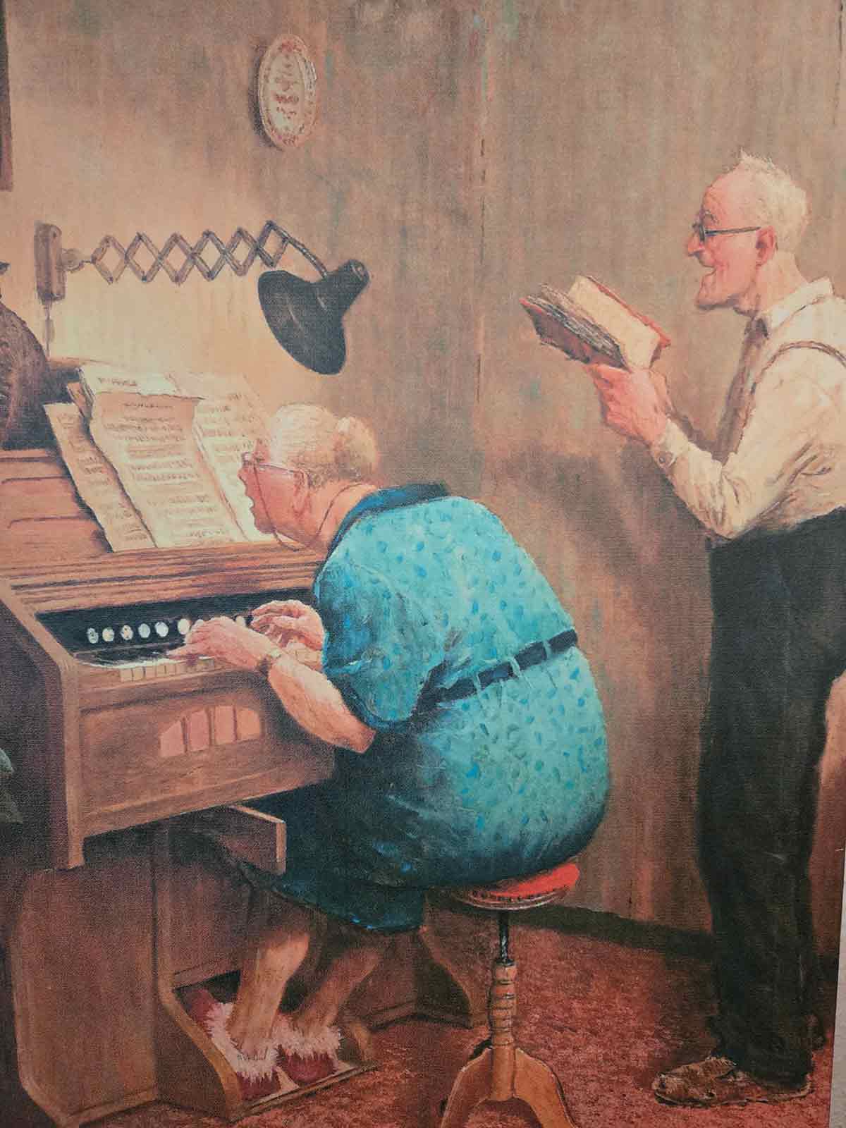 ältere Frau am Klavier